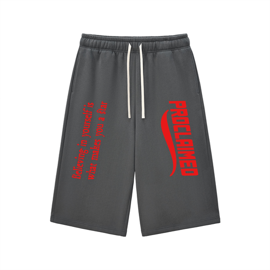 Relaxed Drawstring Three-quarter Sweatpants